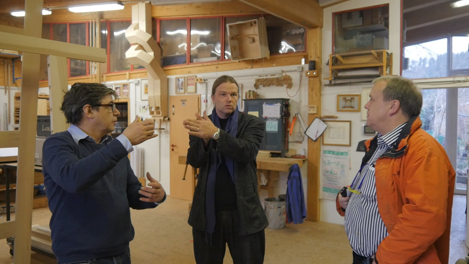 Tim Otto Roth in discussion with Heinz Jäger and Wolfgang Brommer.